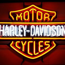 Harley Davidson bar and shield motorcycle neon sign