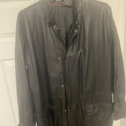 Men’s long leather coat custom-made