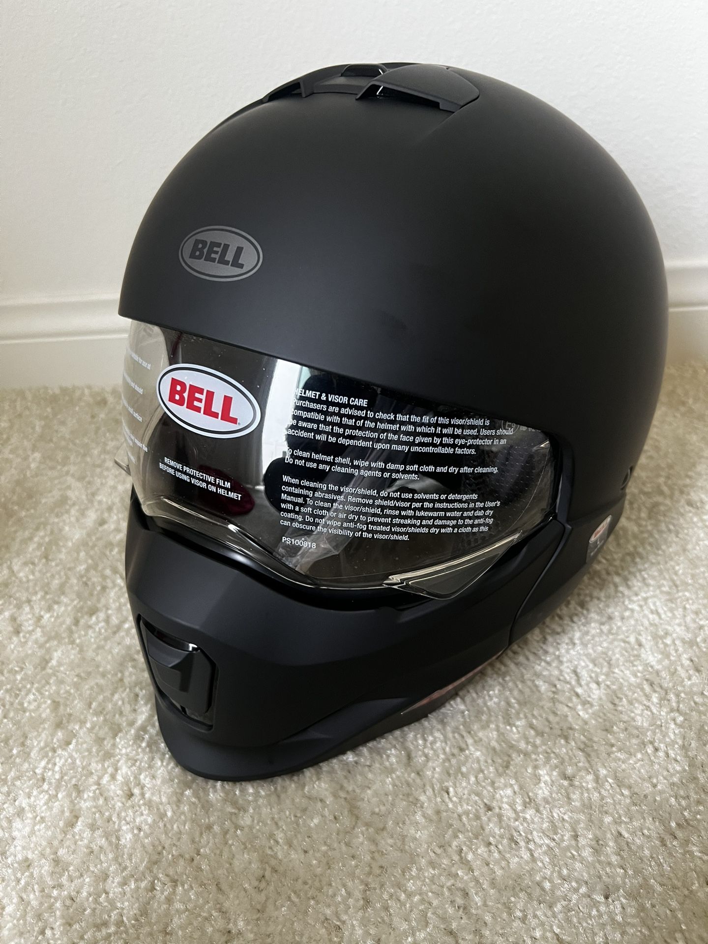 Bell Helmet Bronzer Black Removable Chin Bar Size L With Black Visor New