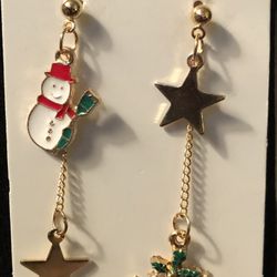 New Pretty Christmas Dangle Earrings X2 Pairs