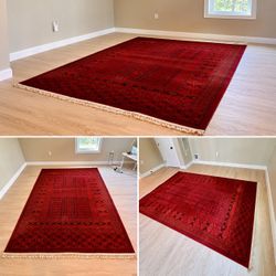 Red Bokhara Area Rug – 7’ × 10’