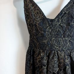 Short Black And Gold Party Dress 
