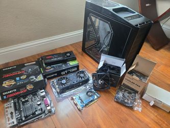 Computer parts case motherboard video card fans new in box make must see! $ in description read