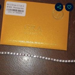 8in 8heart8arrow Vvs1 D Color Moissanite 3mm 1carat Tennis Bracelet S925 Silver 