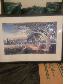 Black framed painting