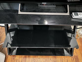 Z-Line Designs Black Glass TV Stand – $60 OBO
