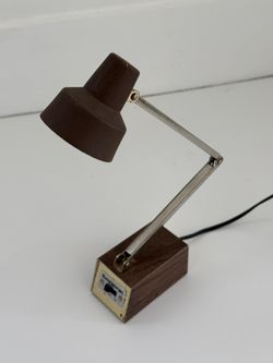 Vintage Tensor Adjustable Desk Lamp – Mid-Century Wood & Brass Style
