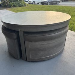 Free - Coffee Table With Storage Stools 