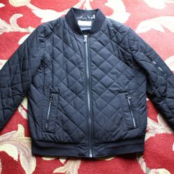 Calvin Klein Men's Quilted Bomber Jacket Black Size M water wind resistant