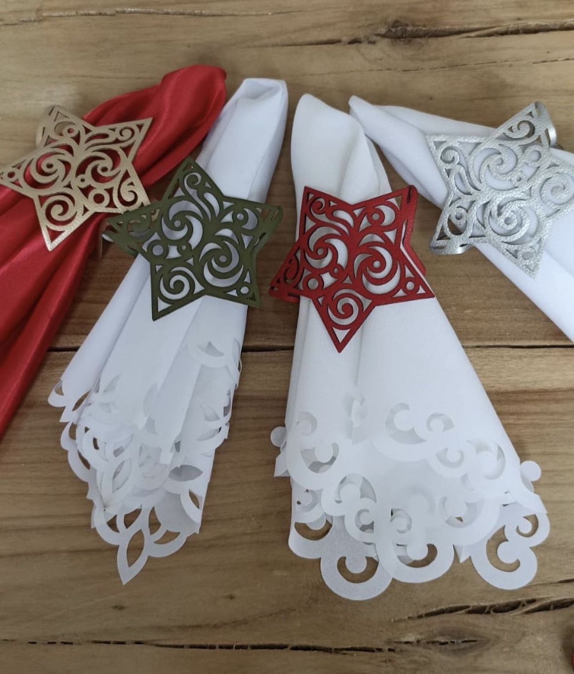 Semi Leather Double Sided Christmas Napkin Ring