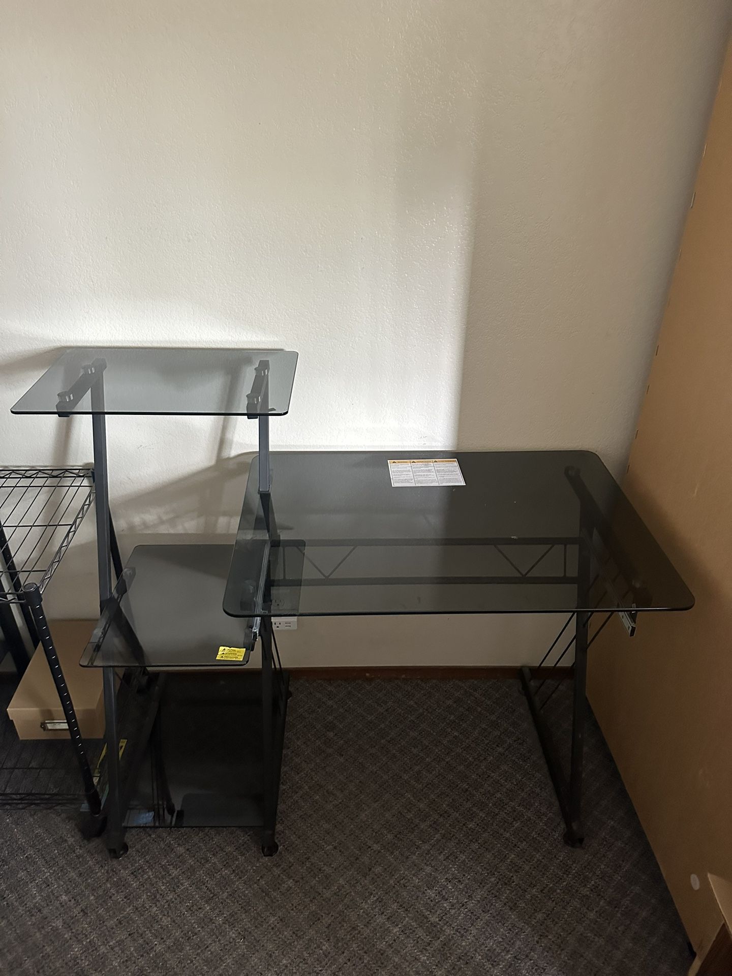 Computer desk with printer stand