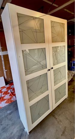 FREE White Storage Cabinet with Glass Doors