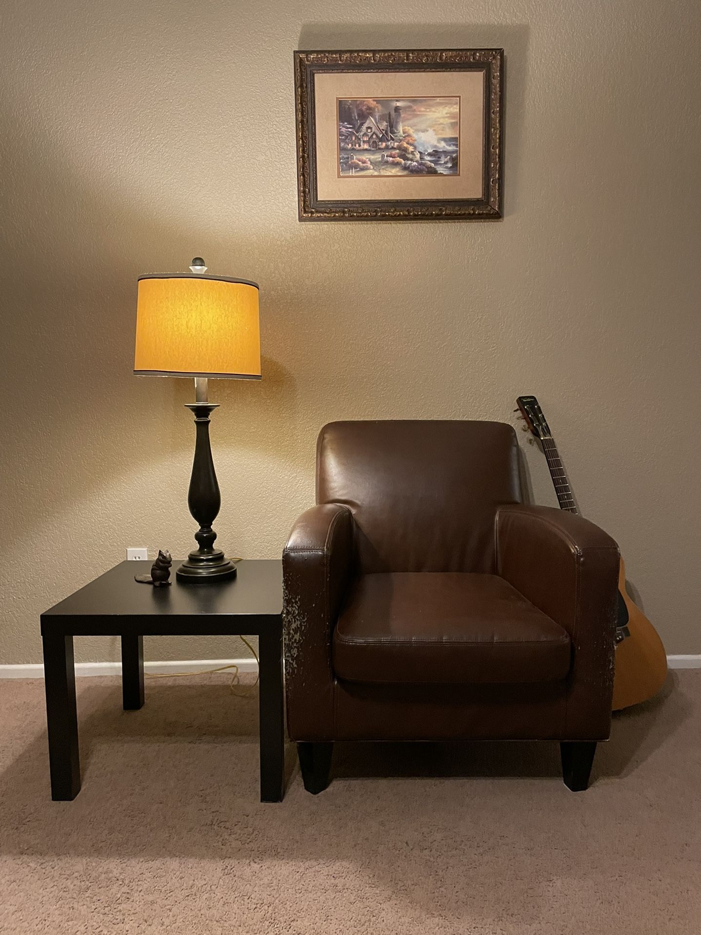 Accent Chair & Table For Sale