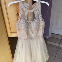 Rose Gold Corset Puffy Dress