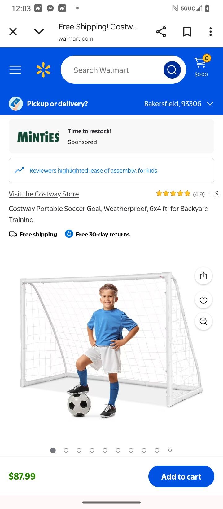 Portable Soccer Goal New $65