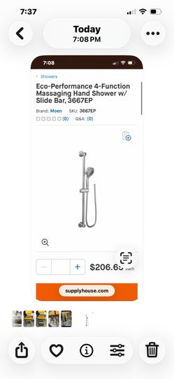 NEW - MOEN - MODEL 3667EP - ECO PERFORMANCE SHOWER WITH SLIDER BAR