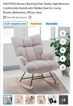 White Fluffy rocking chair