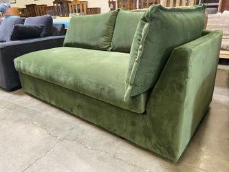 JOYBIRD Wilder Single Arm Sleeper Loveseat in Royale Forest Performace Velvet