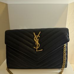 YSL Black Envelope Crossbody Bag