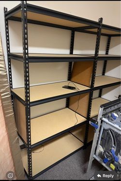 Solid storage racks, 3 large,5 small!!! Measurements are 48”” wide and 72” height for large and small ones are 36” wide and 72” height !!