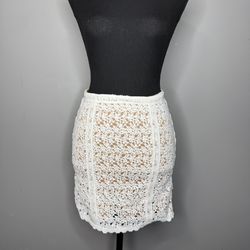 Kendall & Kylie White Lace Mini Skirt