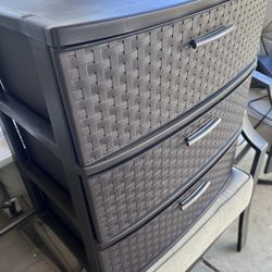 Plastic 3 Drawer Storage 