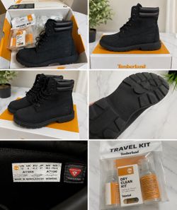 Timberland Premium 6” Waterproof Boots Women 10 Black w/ Box & Care Kit
