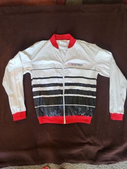 Vintage Chevrolet motor sports jacket Medium red, black and white