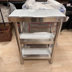  Silver Stainless Steel Commercial Kitchen Prep Table