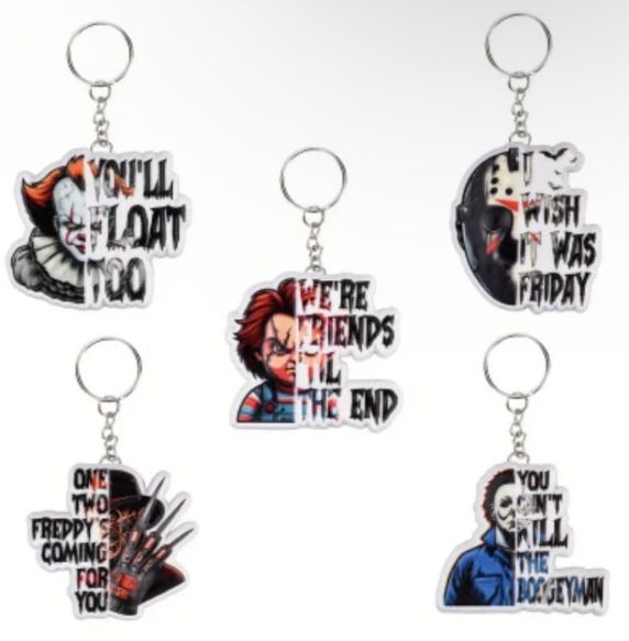 Brand New Unopened Horror Film Halloween Keychains