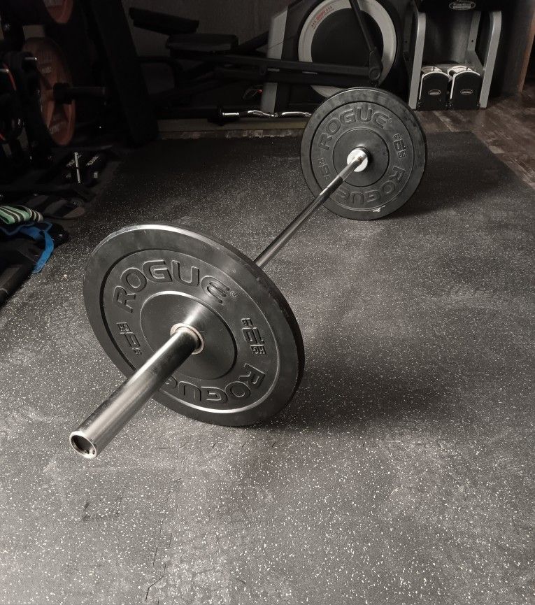 Rogue 10lb Hg Bumper Plates With New 35lb Olympic Barbell