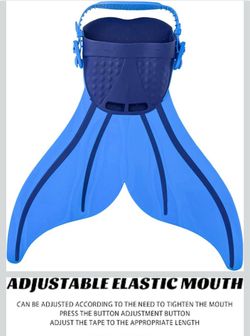 Mermaid Fin,Adjustable Mermaid Swim Fin for Swimming Training Girl ,Kid Monofin. Blue