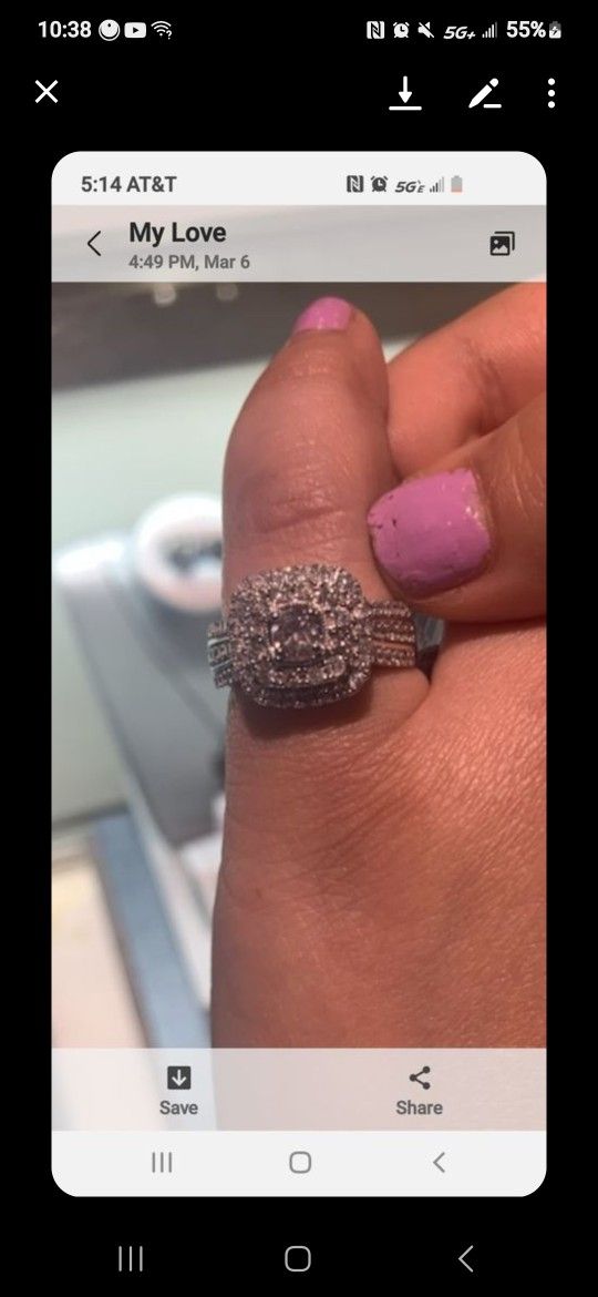 White Gold Real Diamonds Engagement RING