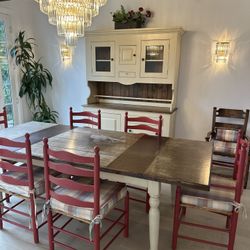 Dining Room Table, Chairs, And China Cabinet 