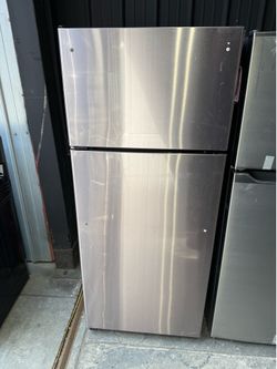 New open box GE Stainless Steel top and bottom refrigerator
