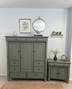 2-Piece Bedroom Set – Large Wardrobe & Accent Cabinet- delivery available