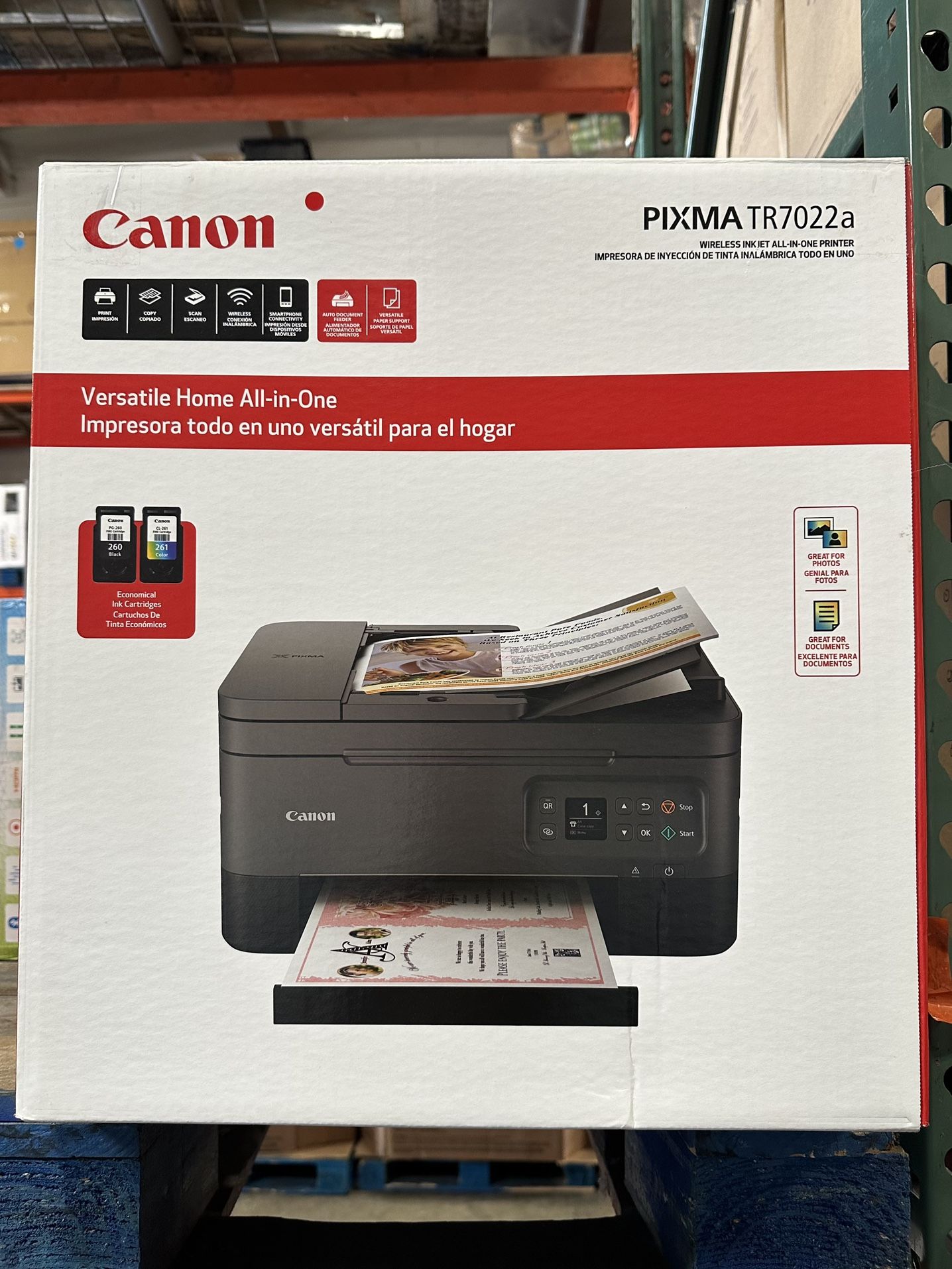 Canon PIXMA TR7022a Versatile Home All-in-One Printer Brand New In Box