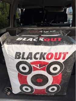 Archery targets and motorcycle helmet