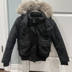 Triple F.A.T. Goose Norden Girl's Bomber Jacket in Black size 12  