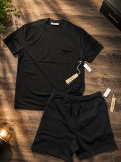 Fear of God Essentials Black T-Shirt and Shorts Set