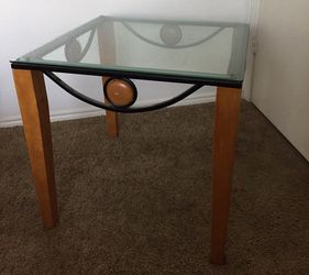 Square glass coffee table