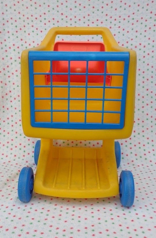 Little Tikes Lil Shopper Yellow Shopping Cart Grocery Store Pretend Play Vintage