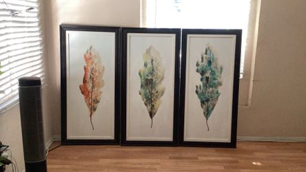 Uttermost Tricolor Leaves Abstract Art