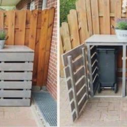 Beautiful privacy wall Frame Planter Box Garden Bed Outdoor Design cedar redwood AC pool equipment cover