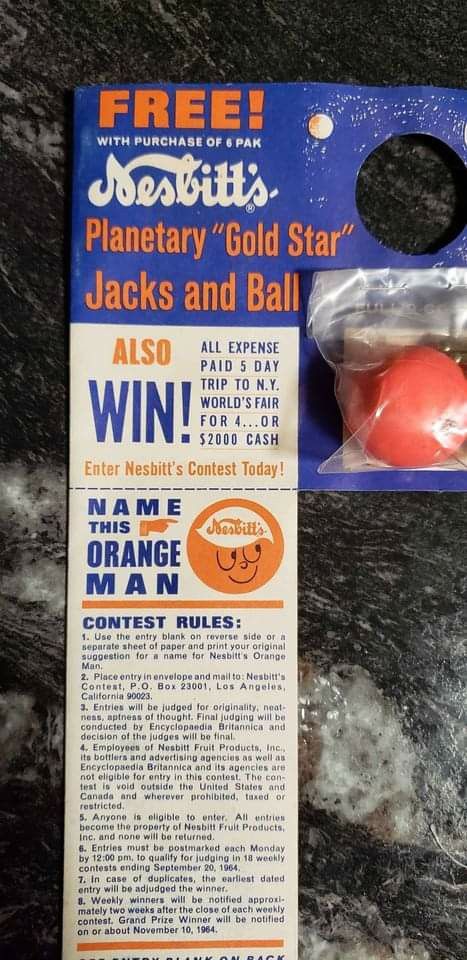 Vintage NEW OLD Stock NESBITT Bottle Topper With Jacks And BALL- Advertising