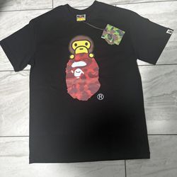 BAPE TEE RED WITH MILO SIZE M 