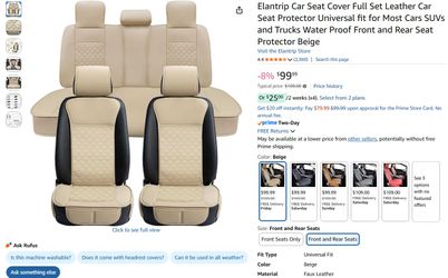Elantrip Full Set Beige Universal. *2 Front Seats are NOT full wrap*