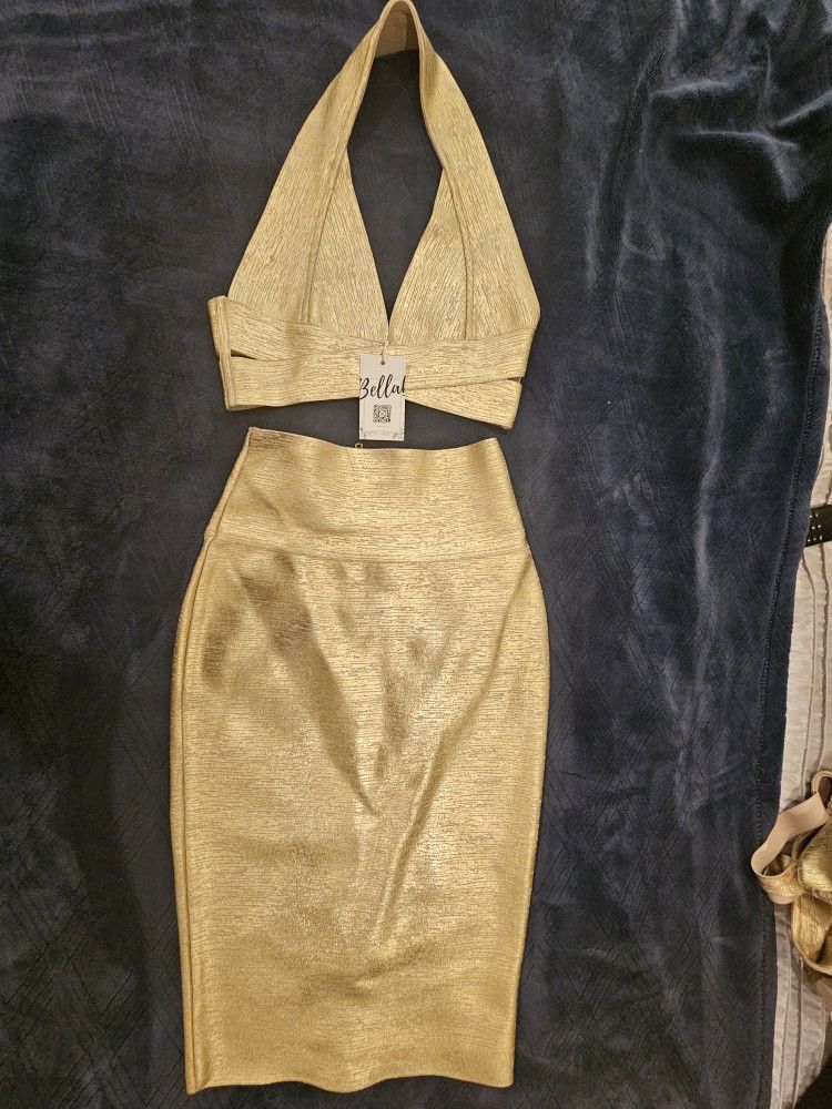 Goddess Glow Halter Top And Skirt