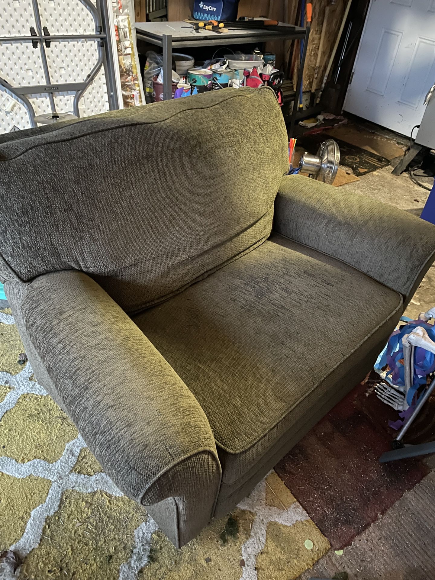 Green Chair-and-a-Half recliner 