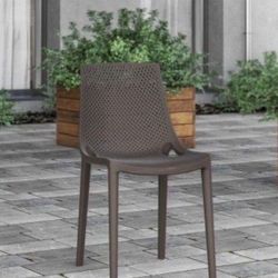BRAND NEW Patio Stacking Brown Dining Chair